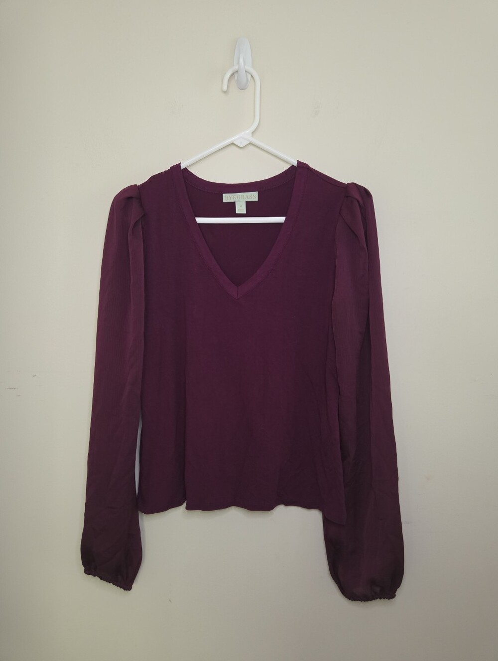 Women's Ryegrass Plum Purple Long Sleeve Blouse Sz Medium